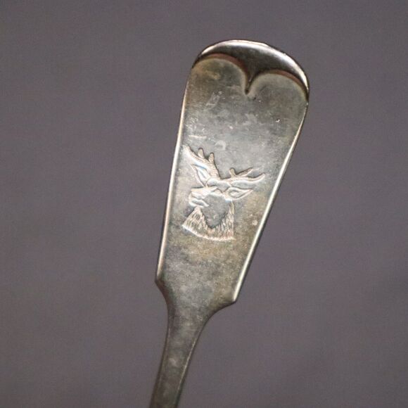 Brazil Silver Deer Elk Monogram Spoon Soup 6" long - Picture 7 of 8
